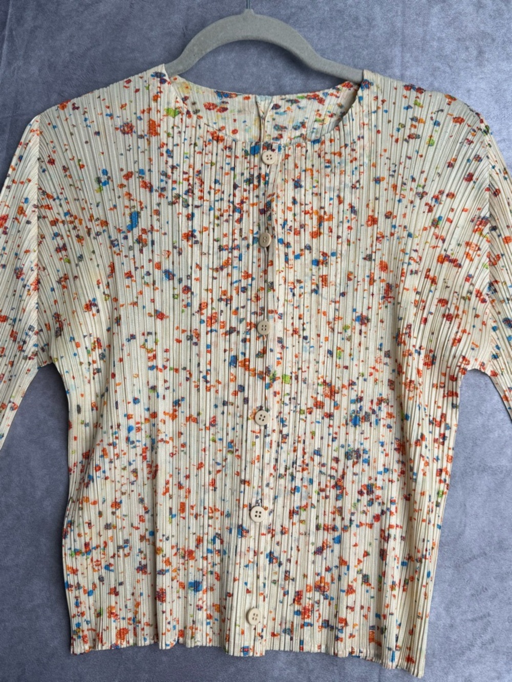 Pleats Please Issey Miyake Enchant Pleated Top Cropped Avant Garde Cardigan - Picture 6 of 8